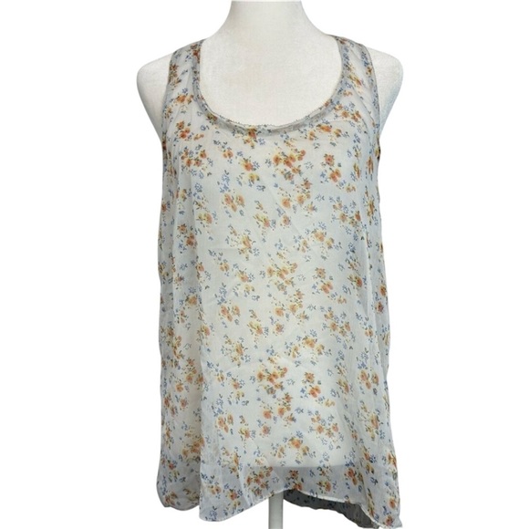 Aerie Blue Floral Tank Top Size M Flowy Design Perfect for Layering Vintage NWT - Picture 3 of 12